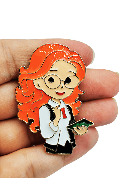 BB BİBUTİKSHOP Bilim Kadını Figürlü Tasarım Broş – Öğretmen & Akademisyen Yak...