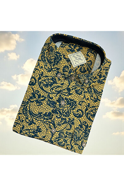 EREN STYLE Linen Long Sleeve Cotton Collared Shirt with Hidden Buttons (Slim ...