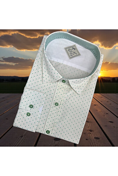 EREN STYLE Linen Long Sleeve Cotton Collared Shirt with Hidden Buttons (Slim ...