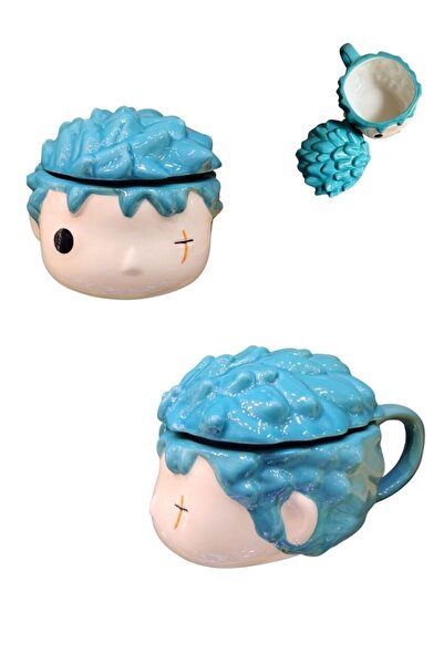 Premium Anime Character Head Ceramic Mug with Lid Cute Collectible Cup