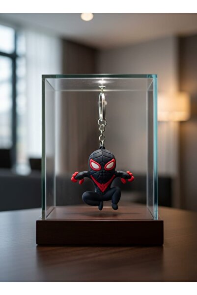 GLOW LUXE 3D Spiderman Silicone Keychain and Bag Accessory Black (1 Piece)