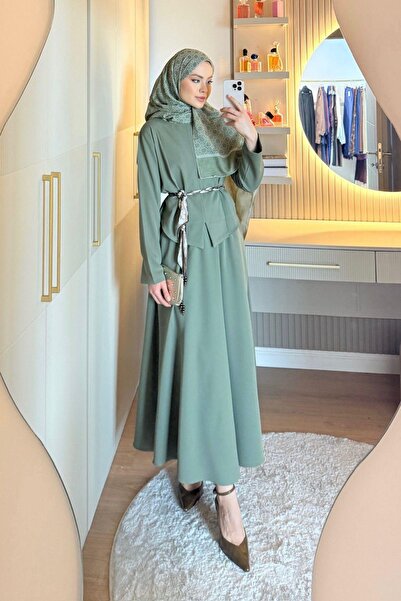 Hazamoda Defne Scarf and Skirt Set Mint