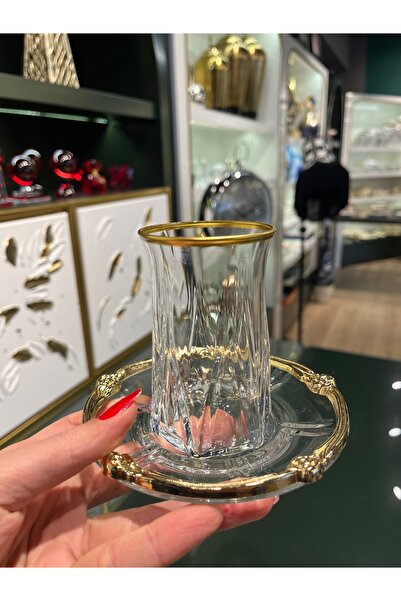 P&ORA PREMIUM KITCHEN PRODUCTS Zeo Gold Painted 6-Person Tea Set