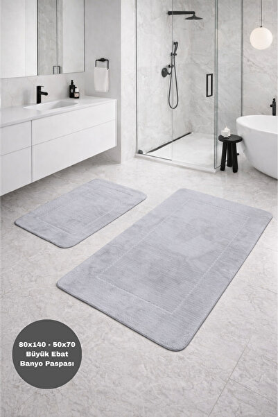 Bestekar Serenza Grey Μεγάλου Μεγέθους Χαλάκι Μπάνιου Σετ 2 τεμαχίων 80x140 &...