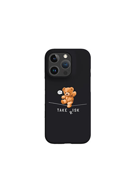 KaffCase حافظة هاتف آيفون 16 برو ماكس من السيليكون الفاخر بتصميم الدب تيدي