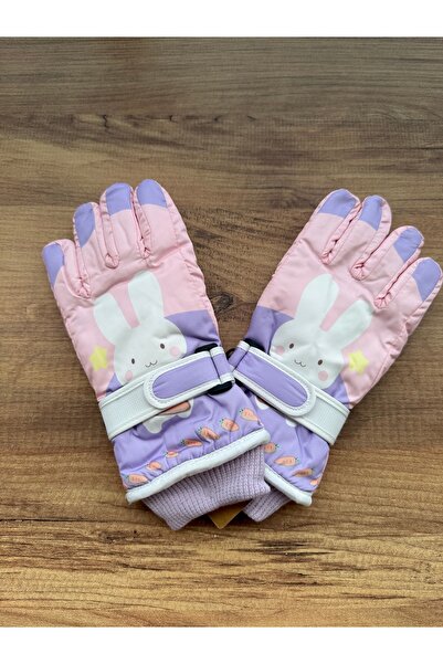 Blotch Cute Rabbit Waterproof Quality Elastic Lilac-Pink Lined Children's Ski...