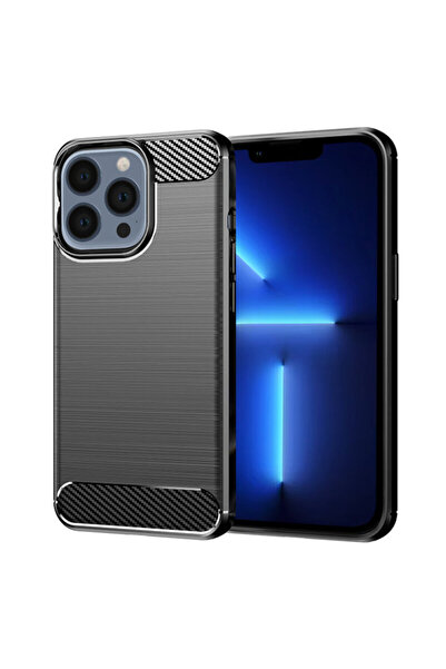 Techsuit Carcasă din silicon carbon pentru iPhone 13 Pro Max, neagră