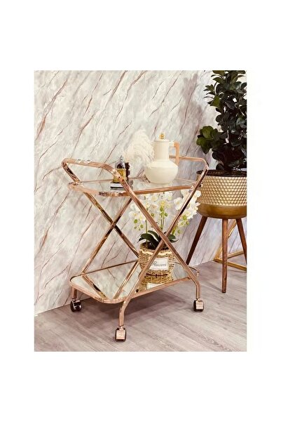 private house Modern serving trolley, stainless steel, premium glass, mobile ...