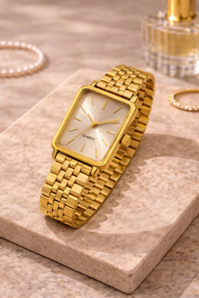matheon Gold Color Square Case Women's Wristwatch |   Metal Cord |   Minimal ...