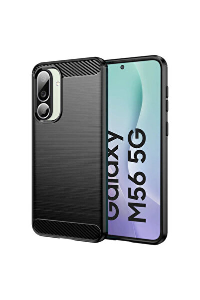 Techsuit Θήκη σιλικόνης Samsung Galaxy M56 Carbon, μαύρη