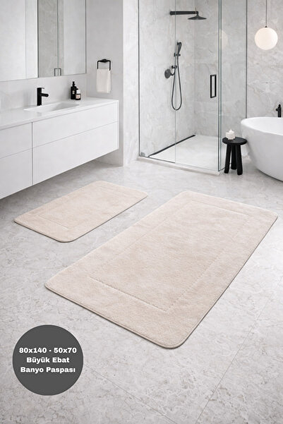 Bestekar Serenza Mink Large Size Bath Mat Set of 2 80X140 & 50X70 Non-Slip Base