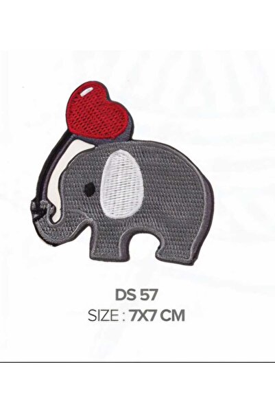 fema aksesuar Ütü İle Yapışan Arma Patch-Yama Kalpli Fil 7X7 CM(1 ADET)