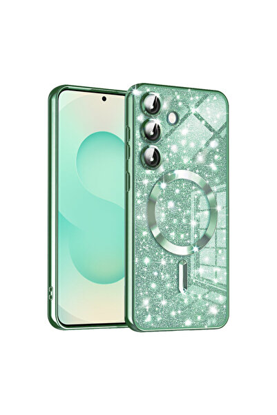 Techsuit Premium Samsung Galaxy S25 Plus Luxury Glitter MagSafe, ανοιχτό πράσινο