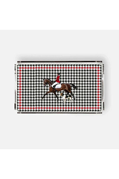 VITELLI DUBAI Equestrian Red Jacket 38x23 Acrylic Tray