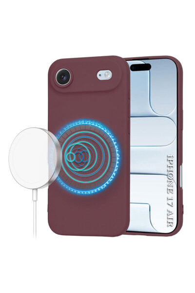 Techsuit Husă din silicon pentru iPhone 17 Air SoftFlex MagSafe, Vișinie