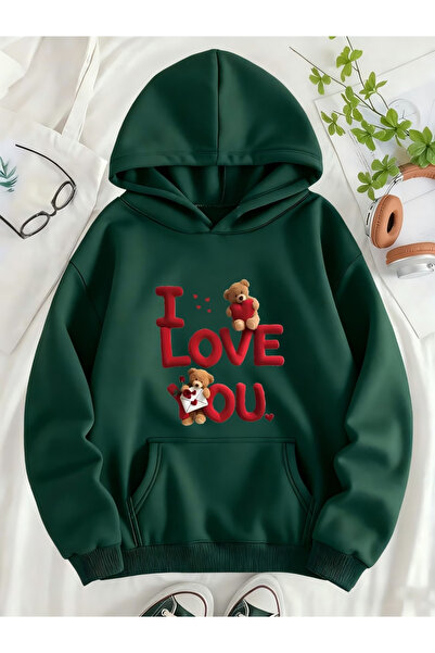 Rayan & Hoor Style Love You Printed Unisex Oversize/Casual Cut Basic Thick/Fl...