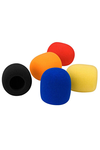 BK Teknoloji 5 Renk El Mikrofonu Sünger Seti – Rüzgar ve Pop Filtre (Sarı / T...