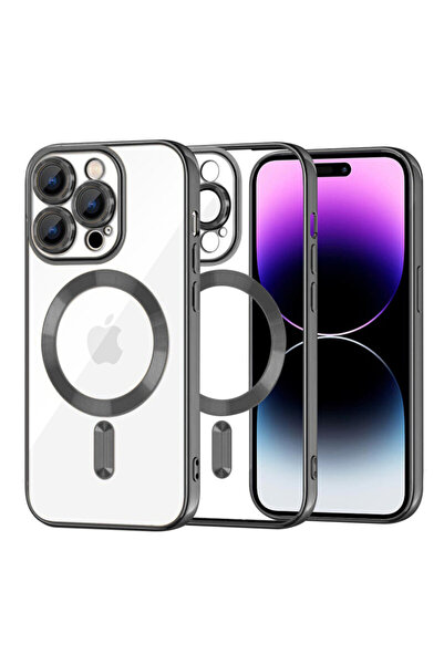 Techsuit Премиум калъф за iPhone 14 Pro Max Luxury Crystal MagSafe, черен