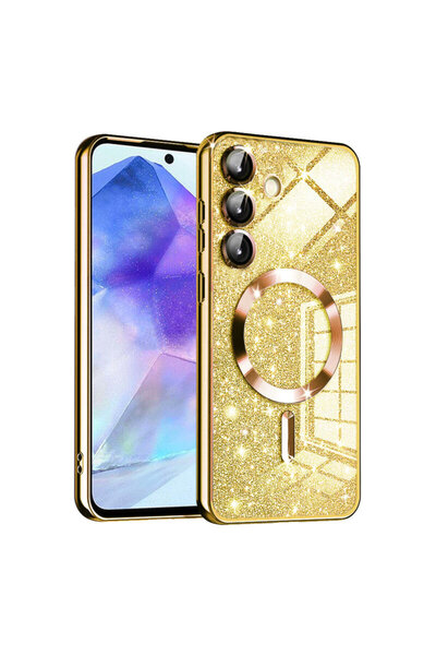 Techsuit Θήκη Premium για Samsung Galaxy A55 5G Luxury Glitter MagSafe, Χρυσή