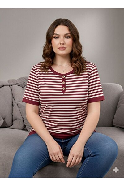 Vinola BÜYÜK BEDEN YÜKSEK KALİTE RAHAT KESİM DÜĞME DETAYLI BLUZ