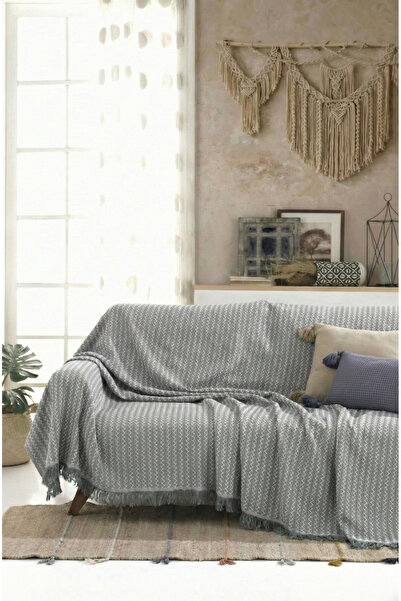 rellhome Cotton Fringed Sofa Cover Multi-Purpose Cover |   Sofa Shawl |   Sof...