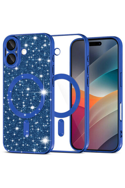 Techsuit Πολυτελής θήκη MagSafe με γκλίτερ για iPhone 17, μπλε