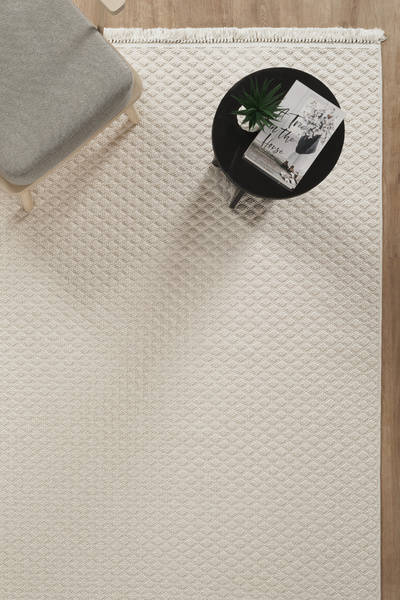 Modda Art Home Bukle Dokulu Bukle Geçişli Loop – İskandinav Dekoratif Halı Krem