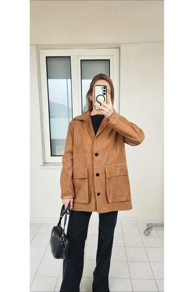 butikdilekbasyigit Camel nubut blazer ceket