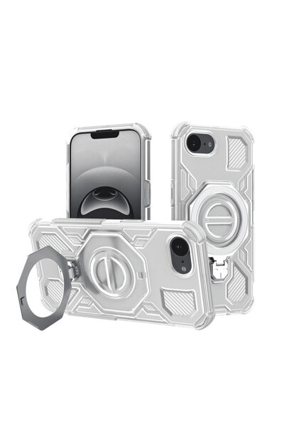 Techsuit Carcasă Carbon Shield PRO pentru iPhone 16e, albă