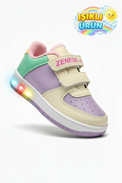 ZENEGE Lighted Unisex Children's Sports Shoes (Girls Boys) Velcro Orthopedic