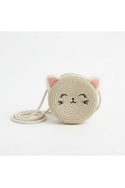 EyER Shoping Cute cat soft fluffy ear straw strap teen girl child baby bag 13...