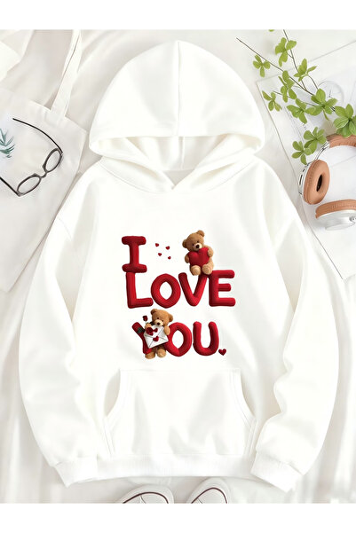 Rayan & Hoor Style Love You Printed Unisex Oversize/Casual Cut Basic Thick/Fl...