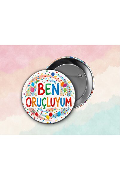 Fikart Balonlu Ben Oruçluyum Rozeti - Çocuklar İçin Ramazan Motivasyon Hediye...