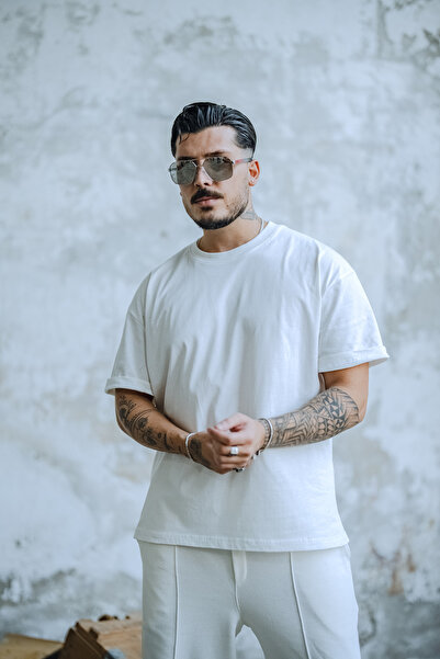 OUTFİT MAN Tricou Basic Supradimensionat Alb