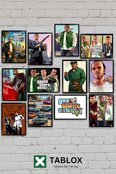 TABLOX 12 piese GTA 5 Grand Theft Auto Los Santos Set decorativ de pictură pe...