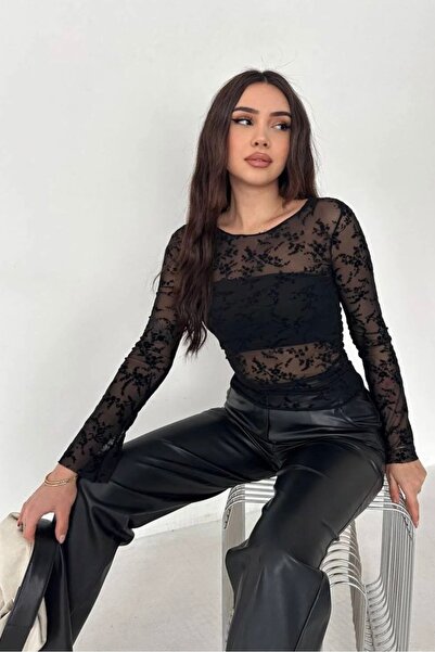 Noi Belis Modal Cashmere Ultra Light Patterned Knitted Blouse Ss26Bz0005