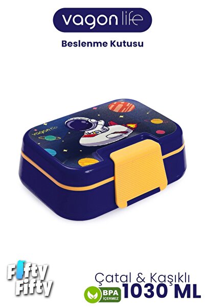 EyER Shoping 1030 ml Single Layer 4 Compartment Children's Lunch Box with For...