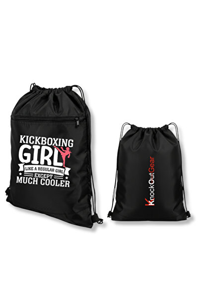 gampfa Kickboxing Girl Drawstring Zipper Backpack 2 Compartments Durable and ...
