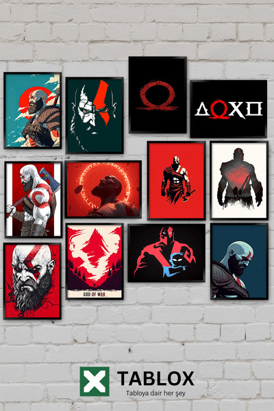 TABLOX 12 piese God of War Kratos Mitologia nordică Război Joc Mit Decorativ ...