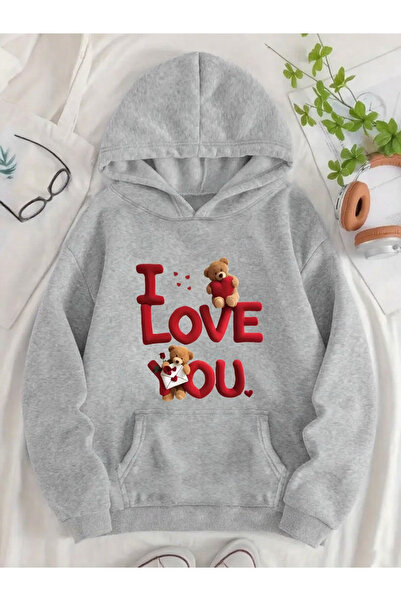 Rayan & Hoor Style Love You Printed Unisex Oversize/Casual Cut Basic Thick/Fl...