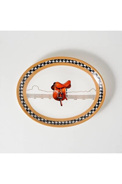 VITELLI DUBAI Equestrian Camel 24 Cm Porcelain Boat Plate