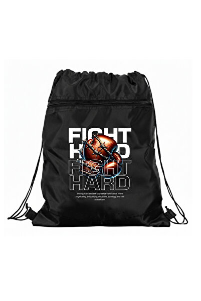 gampfa Fight Heard Drawstring Zipper Backpack 2 Compartments Durable and Styl...