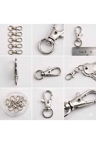 aurellen Metal Shackle Wire Hook - 1 cm Bag and Keychain Attachment 20 Pieces