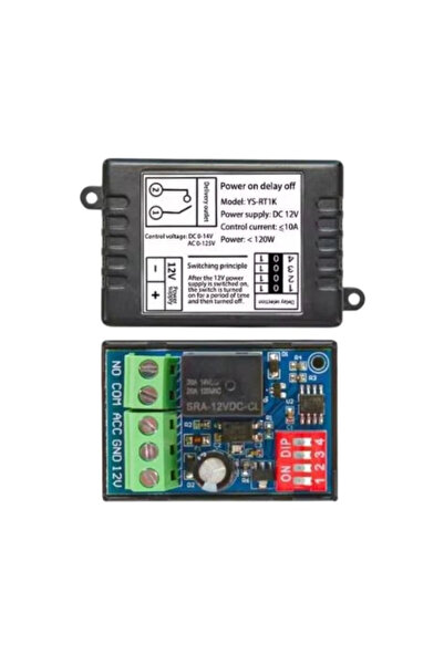 Genel Markalar YS-RT1K 12V Gecikmeli Zaman Rölesi 0-60s