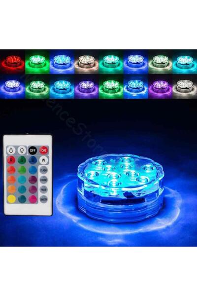 Kuzey 2 ADET YÜKSEK KALİTE RGB HAVUZ IŞIĞI LED IŞIKLI BARDAK ALTLIĞI SU GEÇİR...