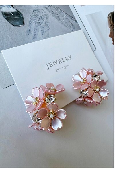 irembijuteri SEDEFLİ PEMBE RENK AÇELYA KÜPE