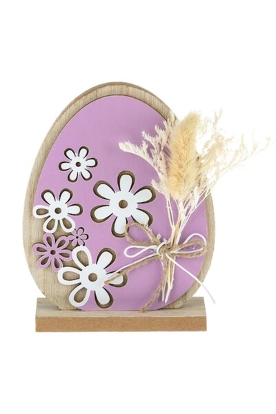OEM Wooden Easter Egg Decoration with Dried Flowers