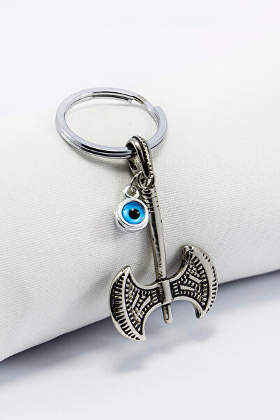 biuti سلسلة مفاتيح رجالية مزدوجة الجوانب من الزجاج مع خرز على شكل عين الشر، س...