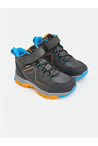 LC Waikiki Anthracite Lace-Up and Velcro Men's Trekking Boots