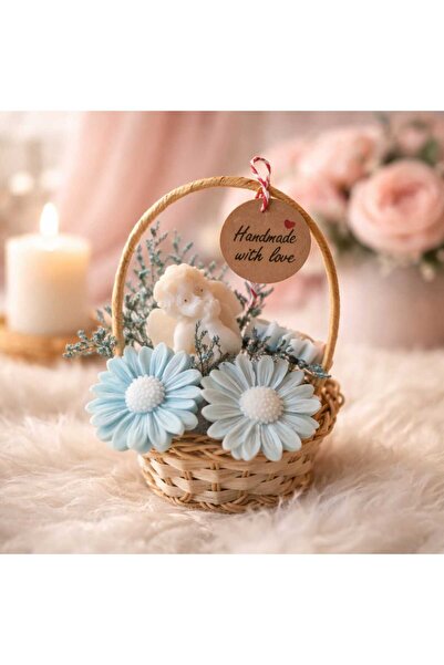 victiny Basket with wax plants and flowers with angel Martisor Floral 10 /14 cm